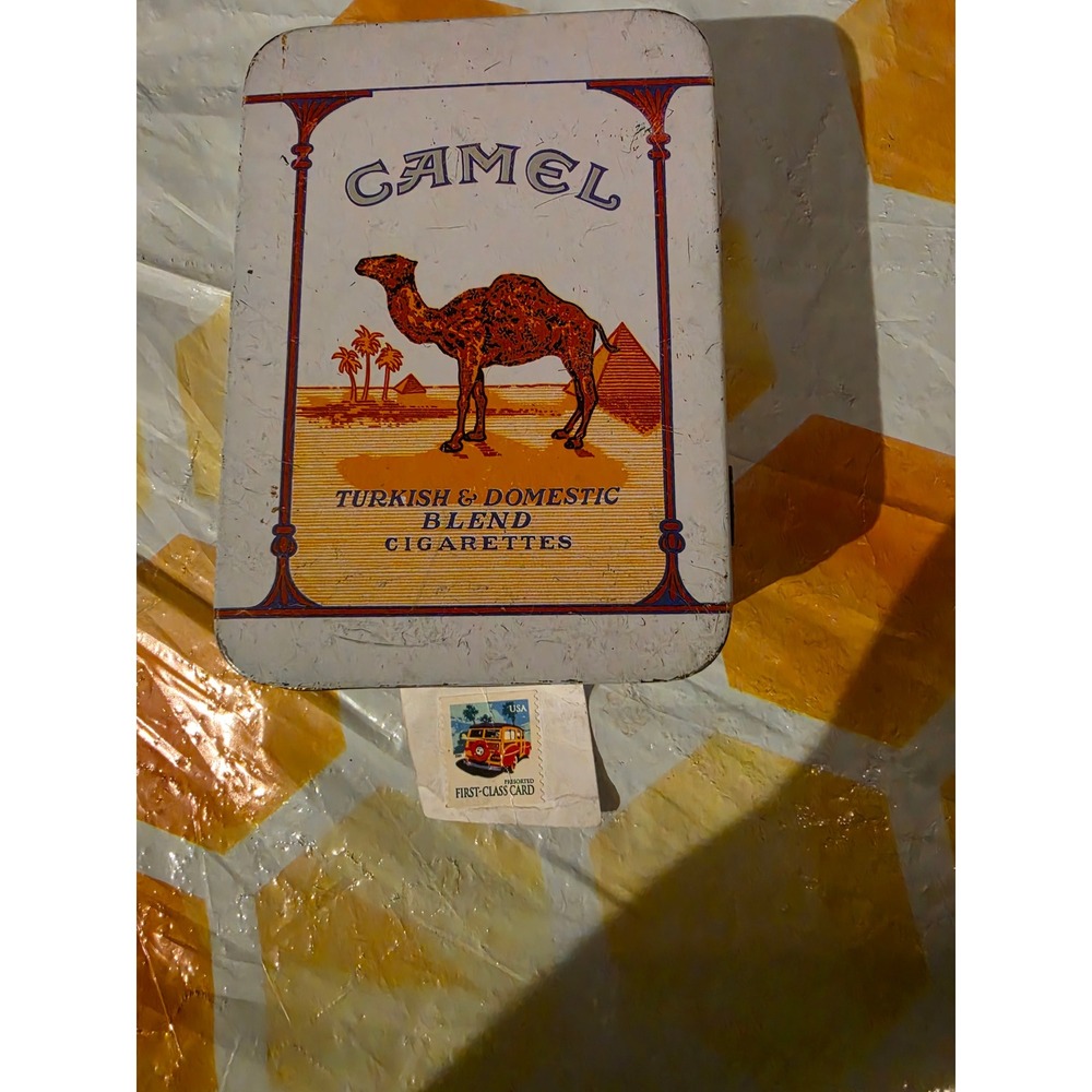 Vintage Camel Cigarettes Tin Box Turkish Domestic Blend Tobacciana Collectible